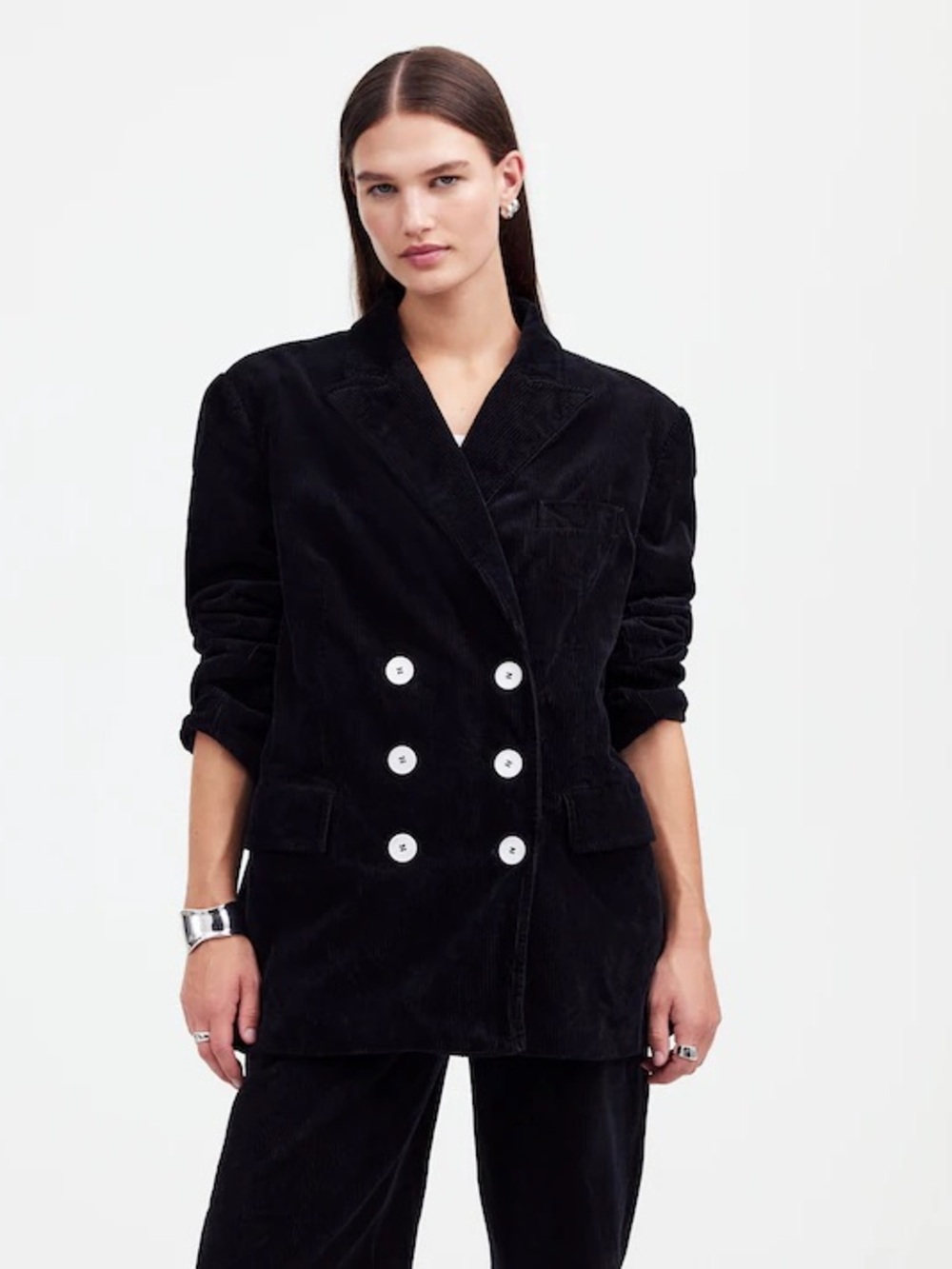 Alexa Chung X Madewell Double-Breasted Corduroy Matching Suit Blazer 6 Pants 4